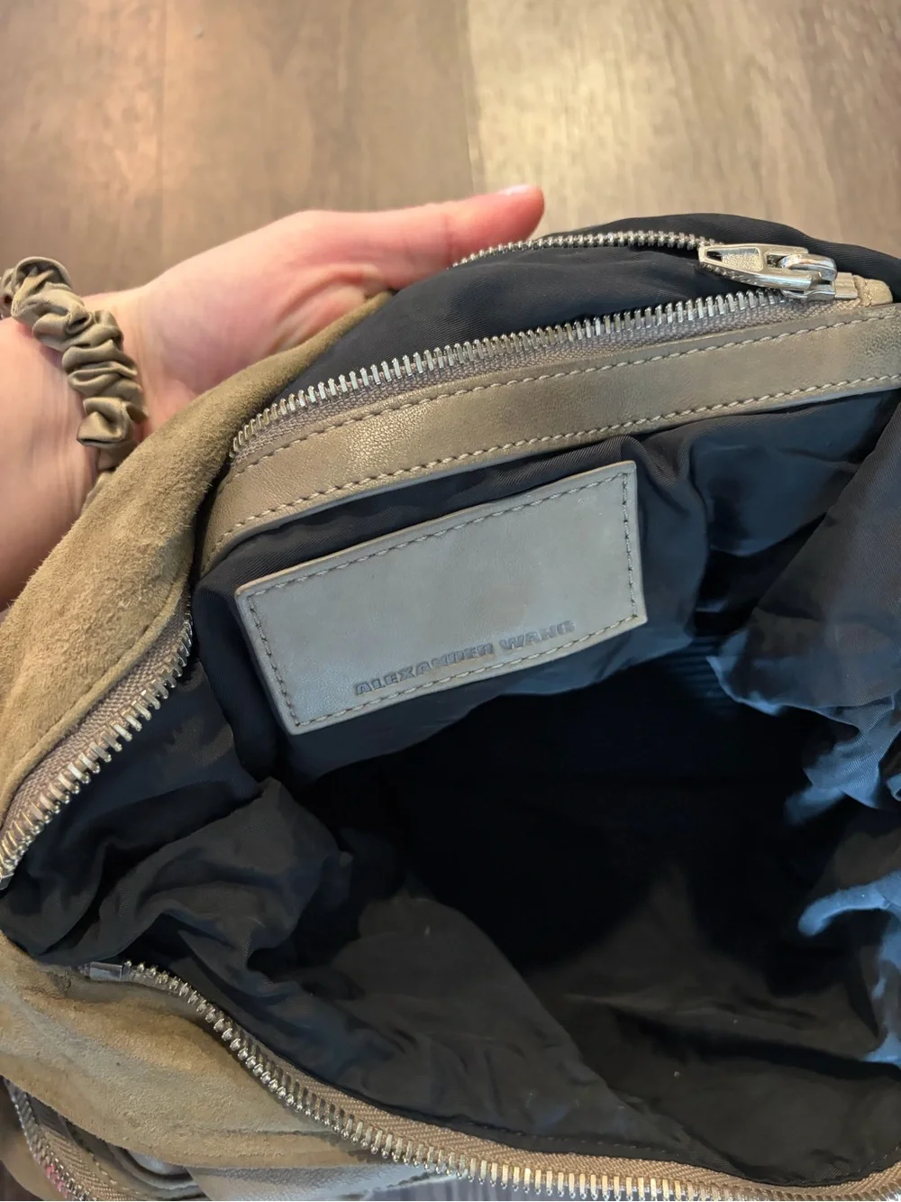 Alexander Wang Donna leather hobo shoulder zip bag - Grey
